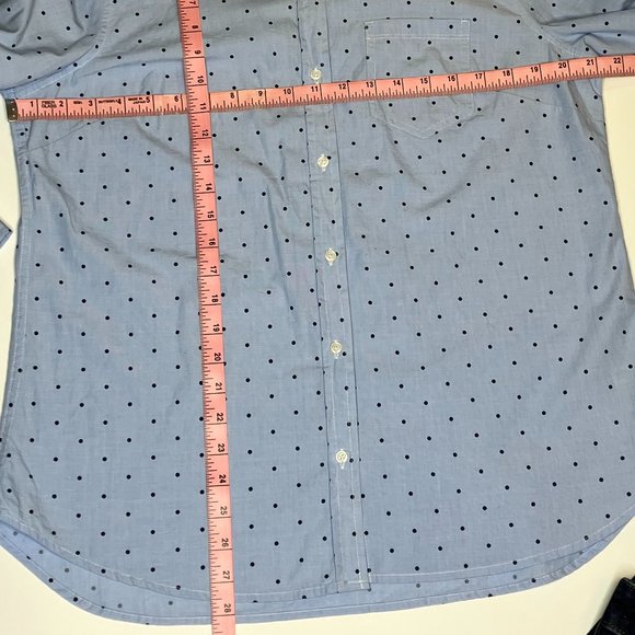 Gap Polka Dot Long Sleeve Blue Women's Large Button Down Top - Picture 2 of 7